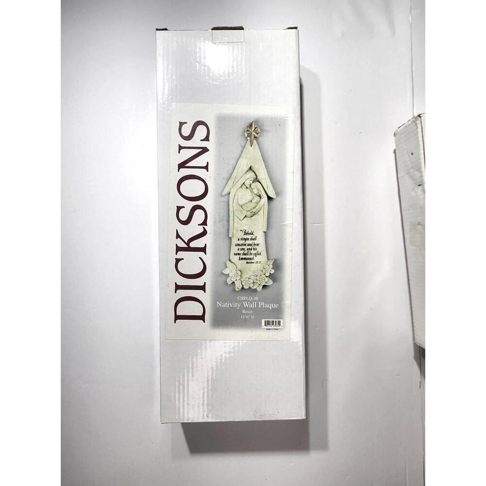 Dicksons Nativity Wall Plaque Resin 13.5" Christmas Decor Emmanuel Verse